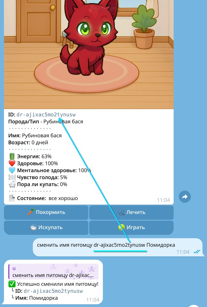 Скриншот смена имени